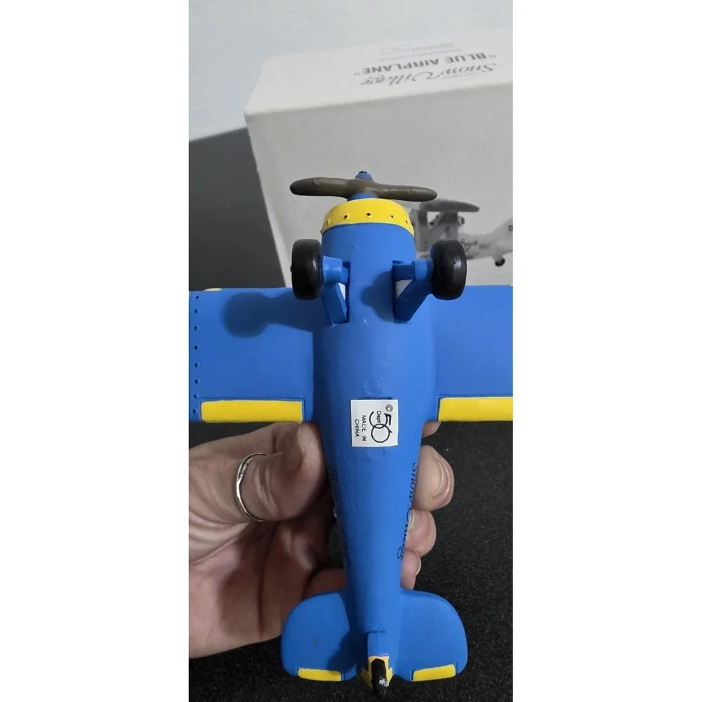 Department 56 Snow Village Spirit Of Snow Village Airplane‎ Blue Yellow In Box